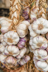 Garlic tied in a braid