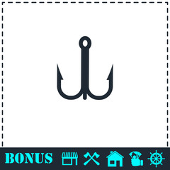 Fishhook icon icon flat