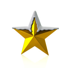 Fototapeta premium Golden star with snow