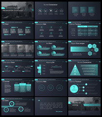Infographic elements for presentation templates.