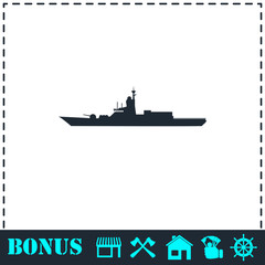 Warship icon flat