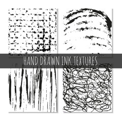 Ink hand drawn textures. Can be uses for wallpaper, background of web page, scrapbooking, party decorations, t-shirt designs, cards, prints, postcards, posters, invitations, packaging and so on.