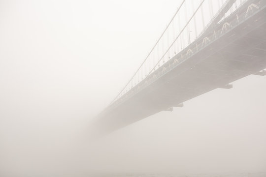 Manhattan Bridge In The Fog