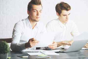 Businessmen working on project