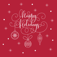 Fototapeta premium Happy Holidays lettering