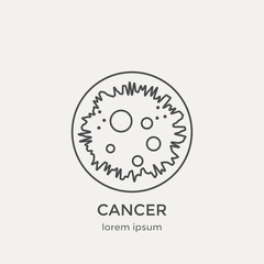 Icon of cancer. Modern thin line icons set.  Flat design web graphics elements.