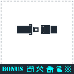 Seat belt icon flat