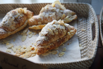 croissant with pea in basket