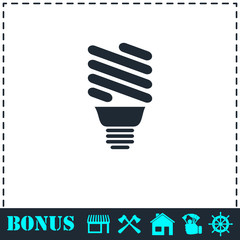 ECO energy lamp icon flat