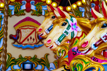 Obraz premium Merry-go-round at Southbank Christmas funfair in London