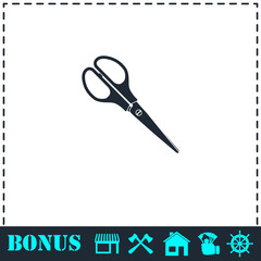 Scissors icon flat