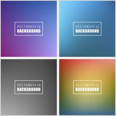 Obraz premium Abstract Creative concept vector multicolored blurred background set. For Web and Mobile Applications, art illustration template design, business infographic and social media, modern decoration
