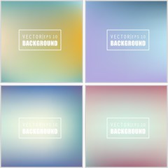 Abstract Creative concept vector multicolored blurred background set. For Web and Mobile Applications, art illustration template design, business infographic and social media, modern decoration