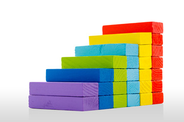 Toy Blocks Infographic Chart Stair Bar