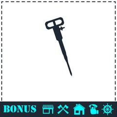 Jackhammer icon flat