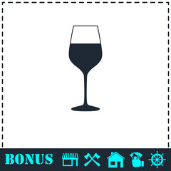 Wineglass icon flat