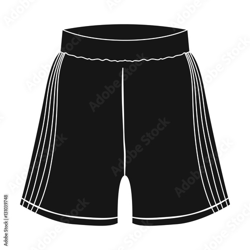 "Boxing shorts icon in black style isolated on white background. Boxing