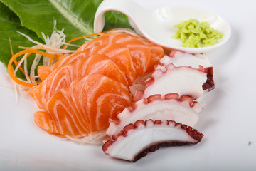 Salmon and Octopus sashimi