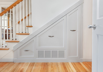 Under stair pullout cabinets