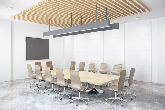 Contemporary conference room side