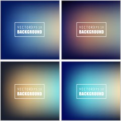 Fototapeta premium Abstract Creative concept vector multicolored blurred background set. For Web and Mobile Applications, art illustration template design, business infographic and social media, modern decoration