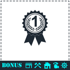 Award medals icon flat