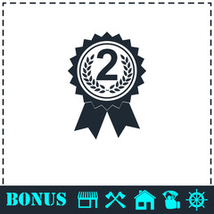 Award medals icon flat
