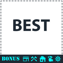 Best lettering text icon flat