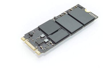M2 high speed SSD closeup on white background