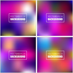 Abstract Creative concept vector multicolored blurred background set. For Web and Mobile Applications, art illustration template design, business infographic and social media, modern decoration