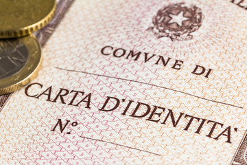 identity card with coin 
