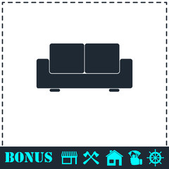 Sofa icon flat