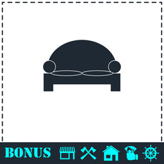 Bed icon flat