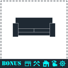 Bed icon flat