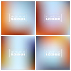 Abstract Creative concept vector multicolored blurred background set. For Web and Mobile Applications, art illustration template design, business infographic and social media, modern decoration