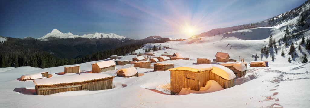 Fototapeta Habitation of shepherds.
