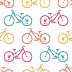 Retro bike seamless pattern