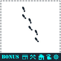 Bootprints icon flat