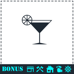 Cocktail icon flat