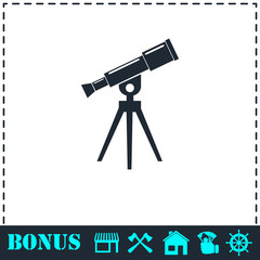 Telescope icon flat