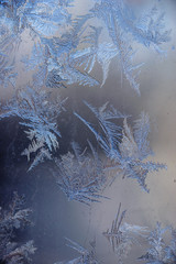 Amazing patterns on frosty window