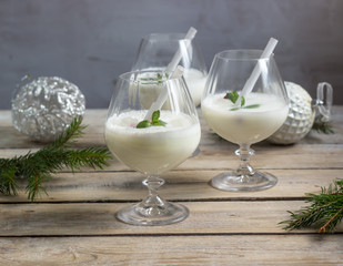 Coconut Mojito. Christmas background.