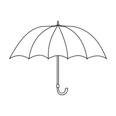 Umbrella icon in outline style isolated on white background. England country symbol stock vector illustration. © pandavector