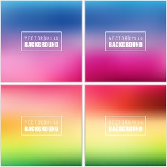 Abstract Creative concept vector multicolored blurred background set. For Web and Mobile Applications, art illustration template design, business infographic and social media, modern decoration
