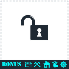 Unlock icon flat