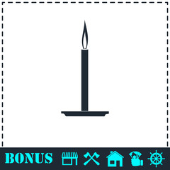 Candle icon flat