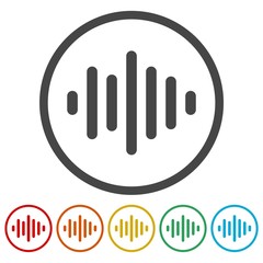 Audio wave icons set