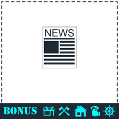 Newspaper icon flat