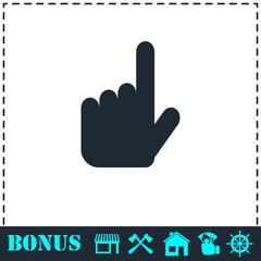 Hand cursor icon flat