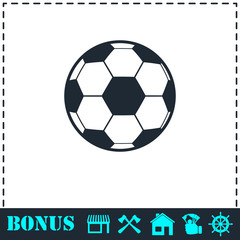 Obraz premium Soccer ball icon flat
